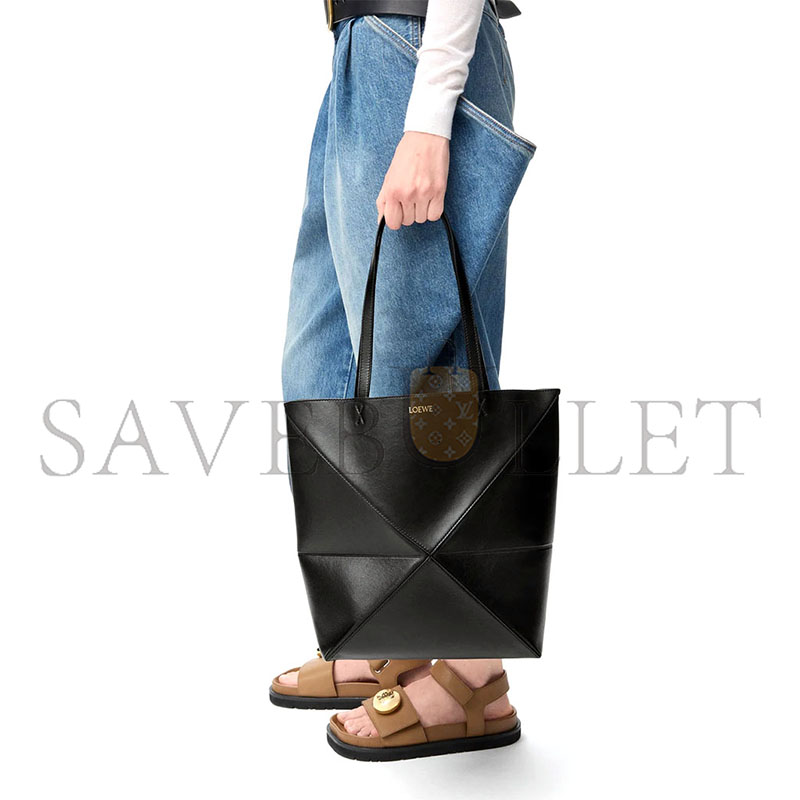 L0ew* medium puzzle fold tote in shiny calfskin a657g50x01-1100 (31.5*25.5*14.5cm)